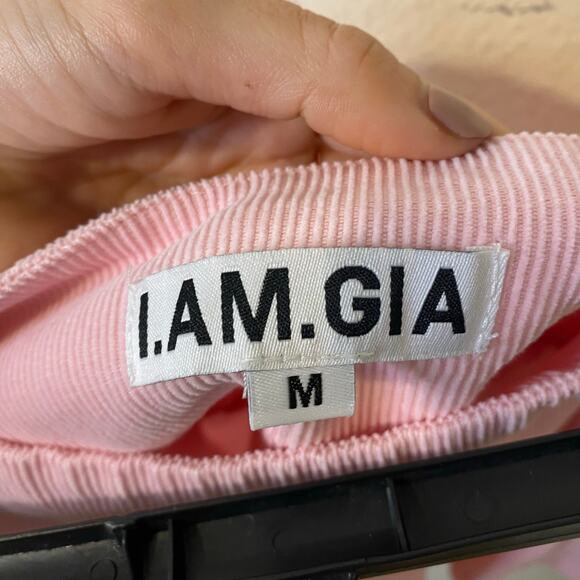 I Am GIA Pink Corduroy Pleated Mini Skirt Size Medium Y2K Preppy Academia - Picture 9 of 9